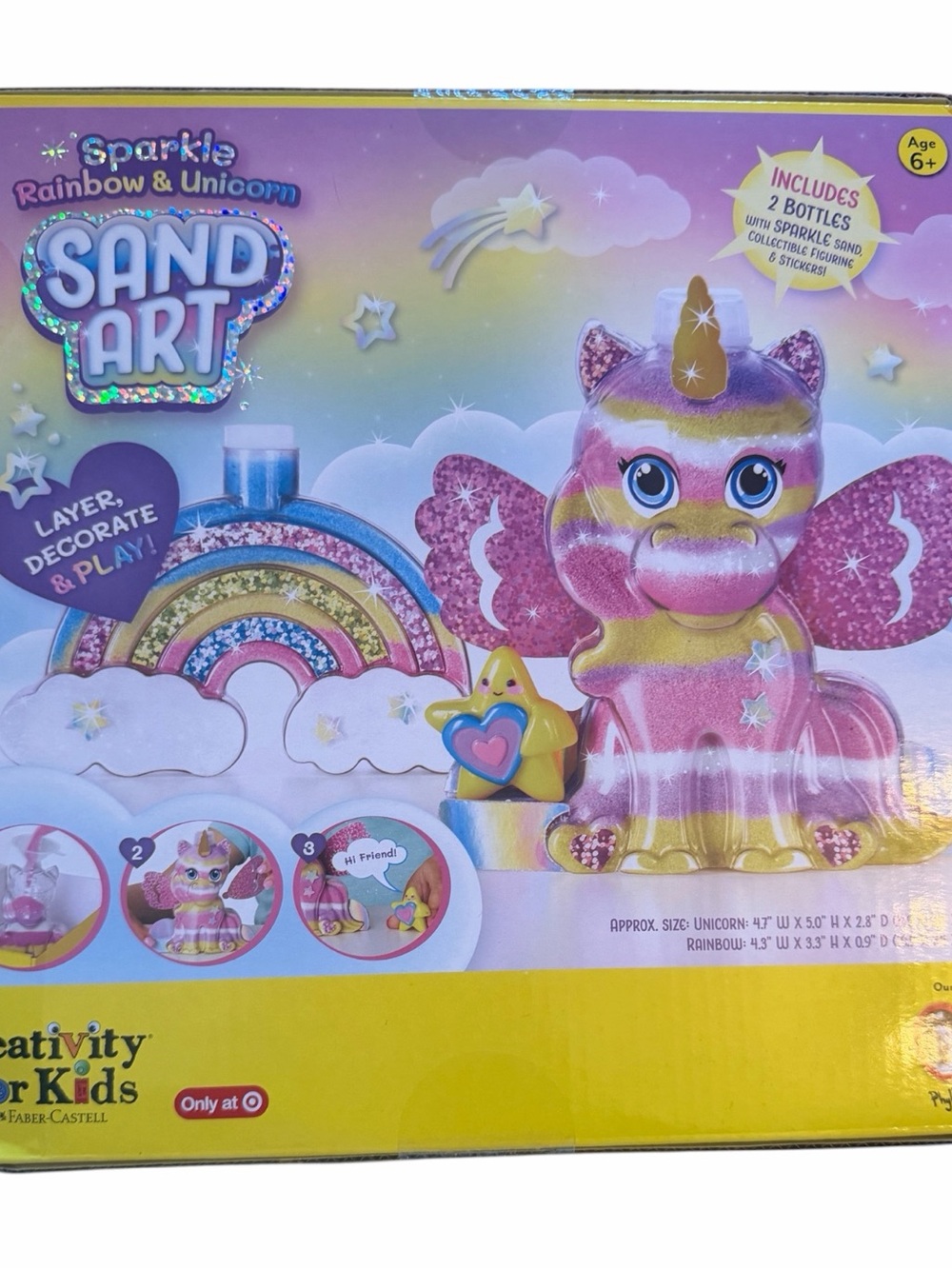 Sparkle Rainbow & Unicorn Sand Art Kit - Pink, Gold, Purple